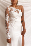 Xylia Ivory One Long Sleeve Maxi Bridal Dress | Boutique 1861 on model