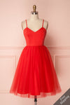 Yara Red Tulle Party Dress by Jordan de Ruiter | Boutique 1861