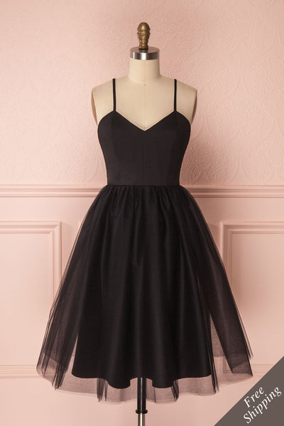 Yara Black Tulle Party Dress by Jordan de Ruiter | Boutique 1861