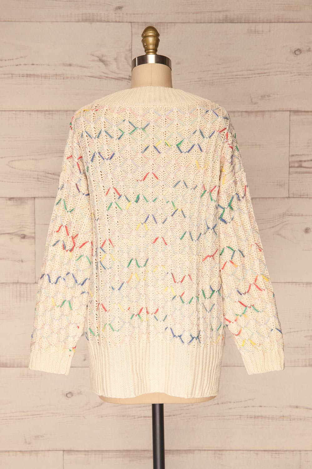 Yaryna Beige Loose Knit Sweater | La Petite Garçonne back view 