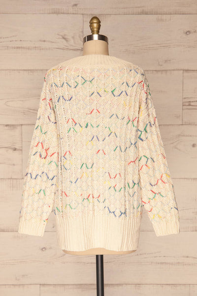 Yaryna Beige Loose Knit Sweater | La Petite Garçonne back view