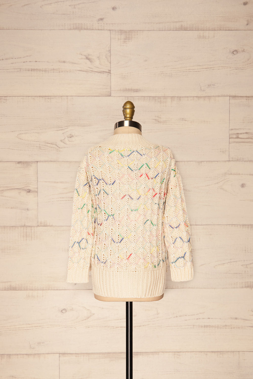 Yaryna Mini Kids Beige Knit Sweater | La Petite Garçonne back view 