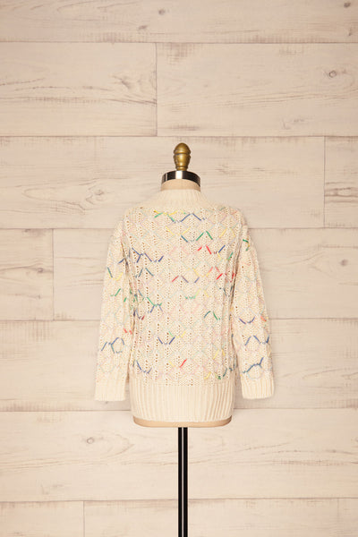 Yaryna Mini Kids Beige Knit Sweater | La Petite Garçonne back view