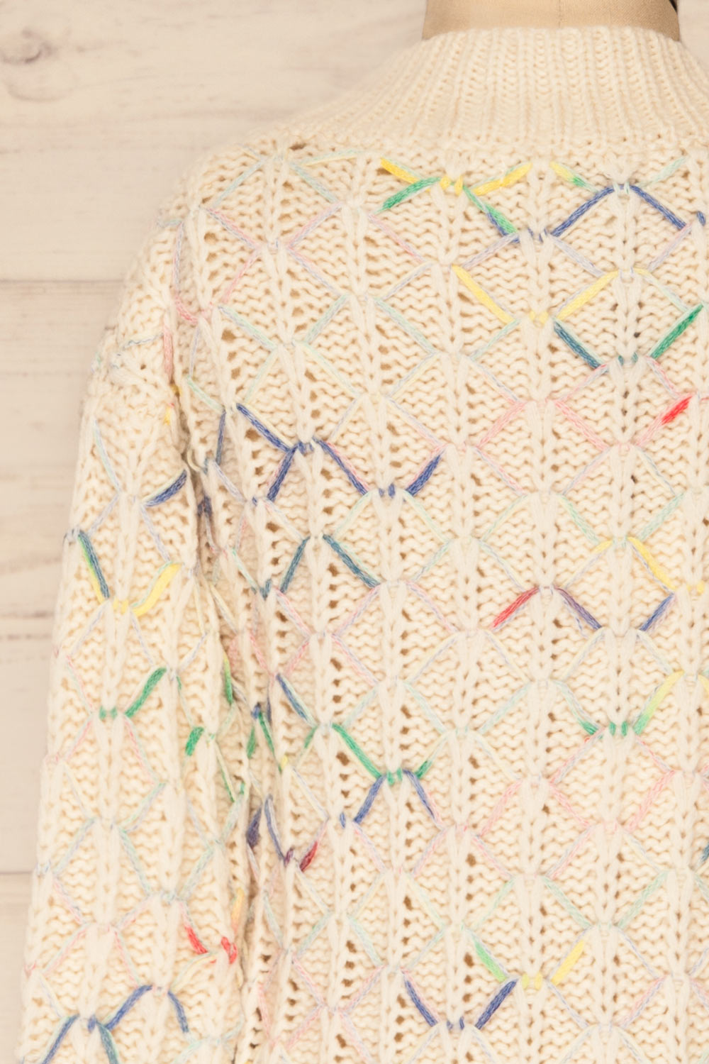 Yaryna Mini Kids Beige Knit Sweater | La Petite Garçonne back close-up
