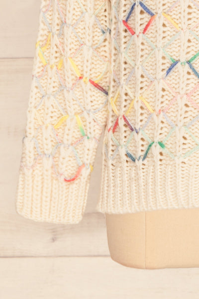 Yaryna Mini Kids Beige Knit Sweater | La Petite Garçonne bottom close-up