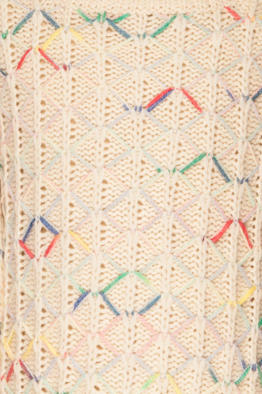 Yaryna Mini Kids Beige Knit Sweater | La Petite Garçonne fabric detail 