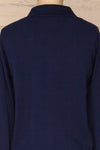 Yelysaveta Navy Blue Tied Neckline Knit Top | La Petite Garçonne back close-up