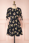 Yevtsye Navy Blue Floral A-Line Cocktail Dress | Boutique 1861 front view