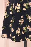 Yevtsye Navy Blue Floral A-Line Cocktail Dress | Boutique 1861 bottom close-up