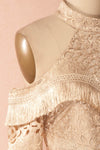 Yindee Gold Jacquard Layered Off-Shoulder Dress | Boudoir 1861