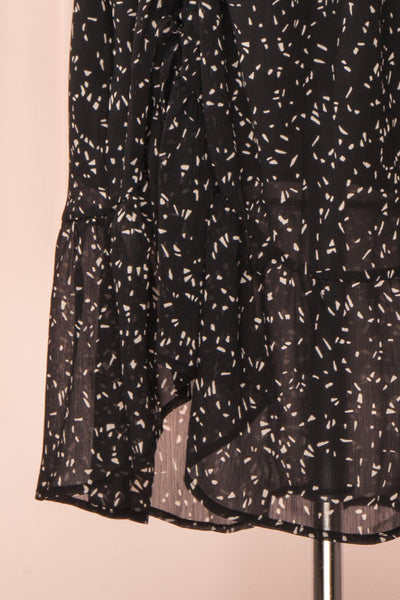 Yneth Black Patterned Midi Dress | Boutique 1861 bottom