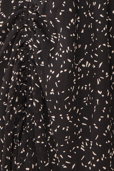 Yneth Black Patterned Midi Dress | Boutique 1861 fabric