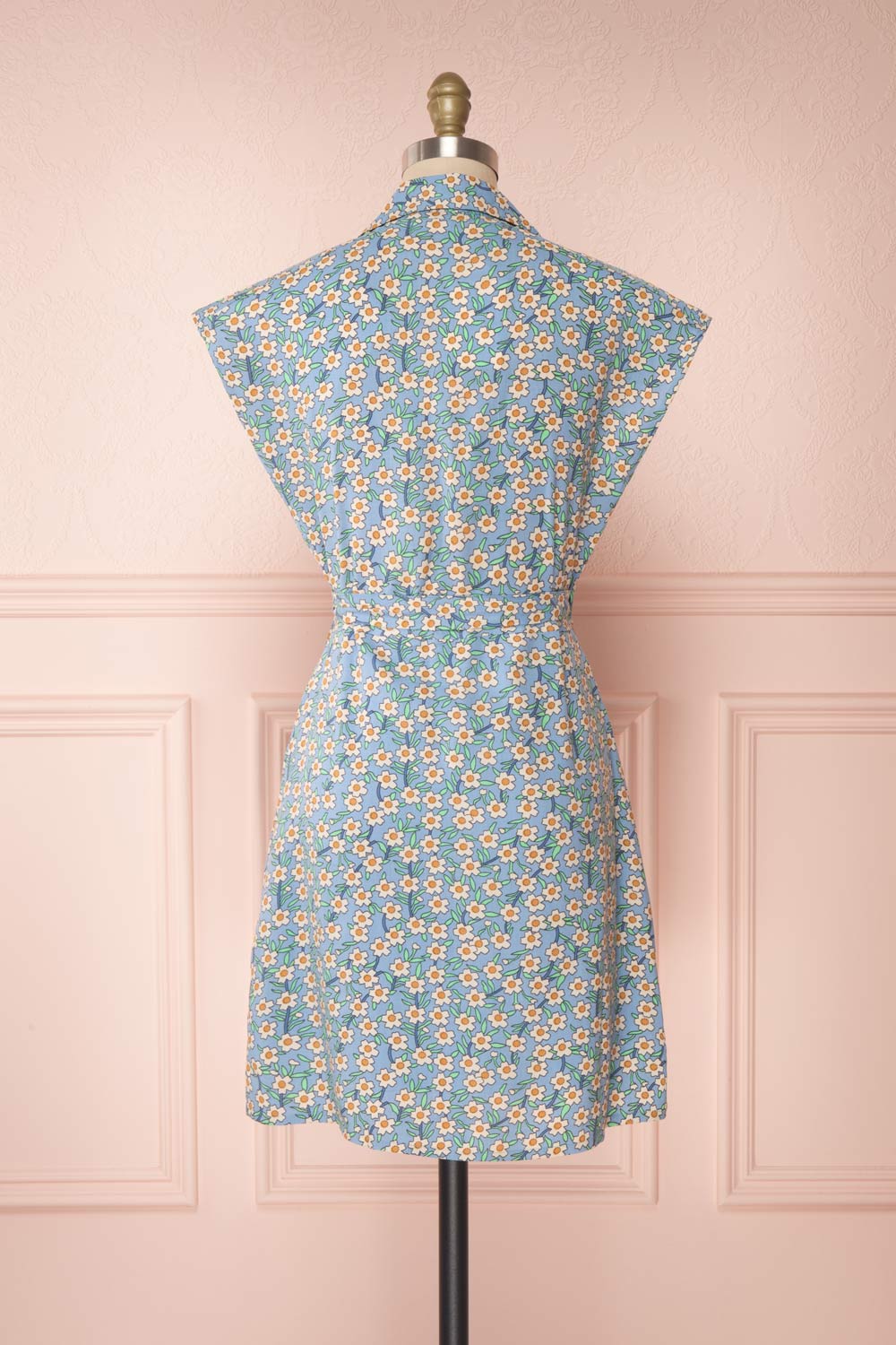 Yomari Light Blue Floral Wrap Dress | Boutique 1861 back view