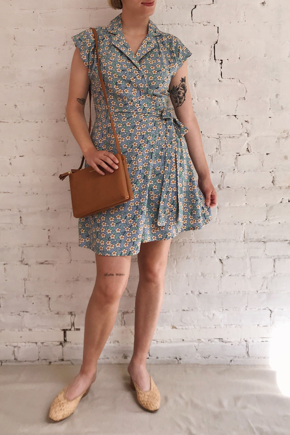 Yomari Light Blue Floral Wrap Dress | Boutique 1861 model look