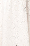 Yousra Blanc White Openwork Midi Dress fabric | Boutique 1861
