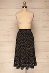 Yveline Black Pleated Midi Skirt | La petite garçonne  front view