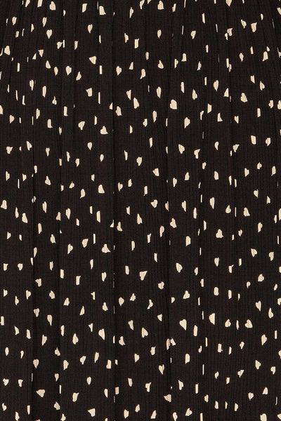 Yveline Black Pleated Midi Skirt | La petite garçonne  fabric