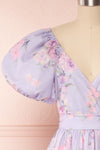 Zandria Lilac Floral Puffy Sleeve Midi Dress | Boutique 1861 sleeve