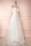Zaristelle White A-Line Bridal Dress | Robe side view | Boudoir 1861