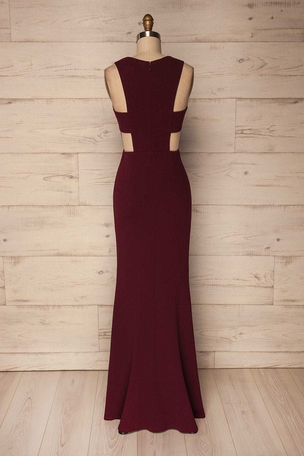 Zars Burgundy Cut-Outs Mermaid Gown | La Petite Garçonne