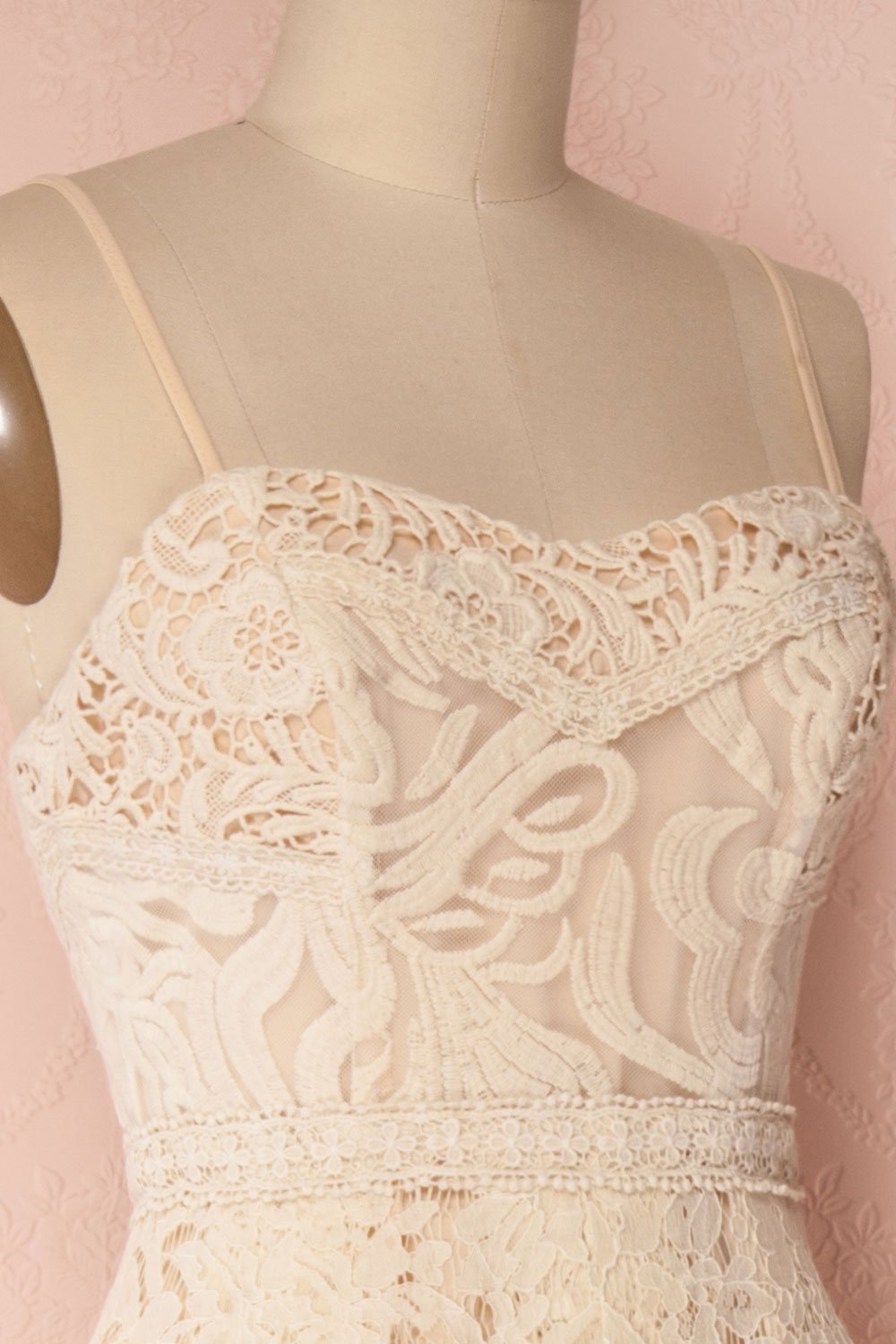 Zaruko Cream Lace Wide Leg Jumpsuit | Boudoir 1861