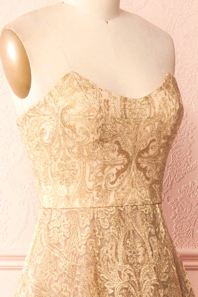 Zélie Or - Gold Embroidered Tulle Dress | Boutique 1861