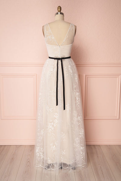 Zenzel Day Cream Embroidered Tulle Maxi Gown | Boudoir 1861
