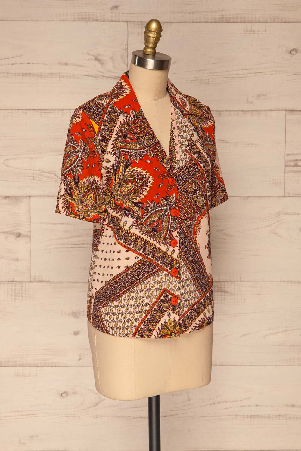 Zigliara Patterned Short Sleeve Shirt | La petite garçonne  side view