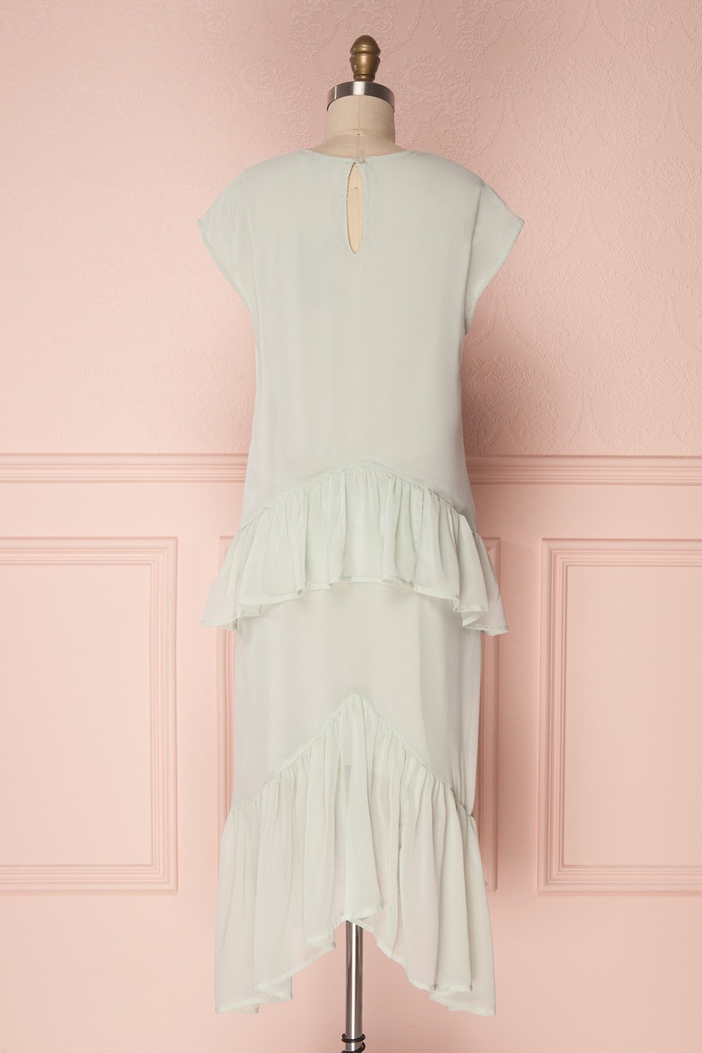 Zilin | Mint Green Straight Chiffon