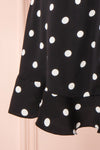 Zinovia Black & White Polka Dot Short Dress | Boutique 1861 bottom close-up