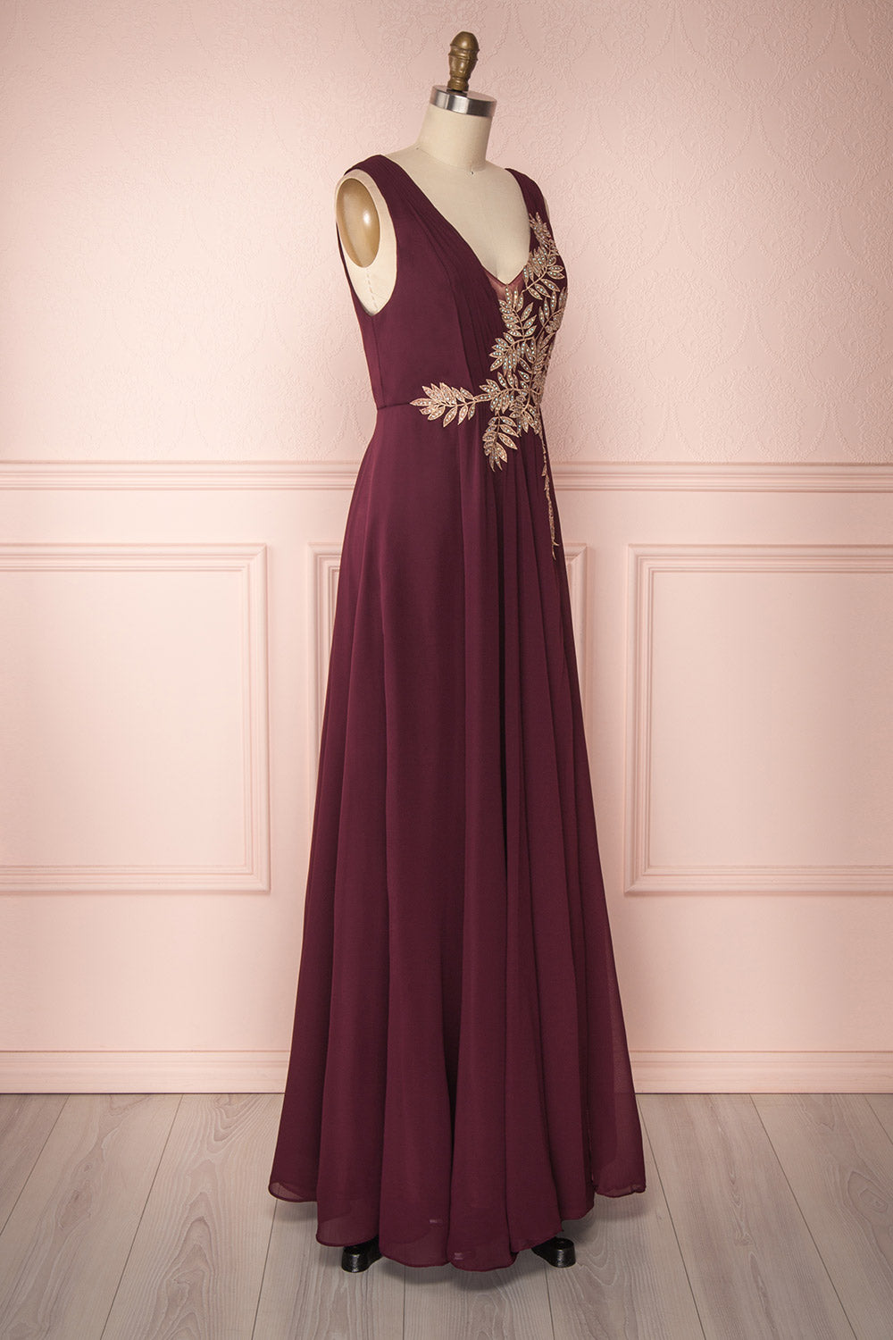 Zissel Bourgogne | Robe Maxi Ligne A