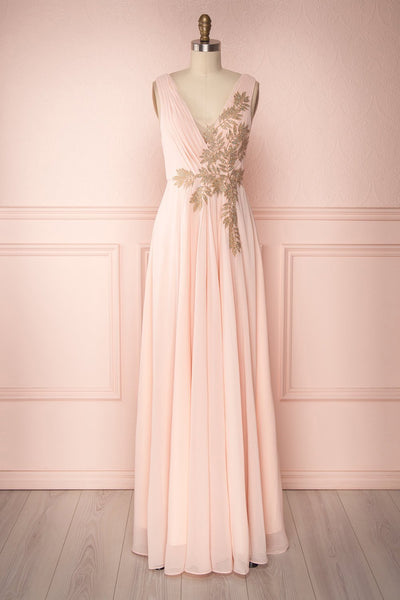 Zissel Rose Light Pink Chiffon A-Line Gown | Boutique 1861