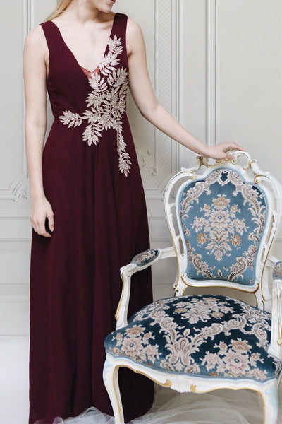 Zissel Bourgogne | Burgundy A-Line Gown