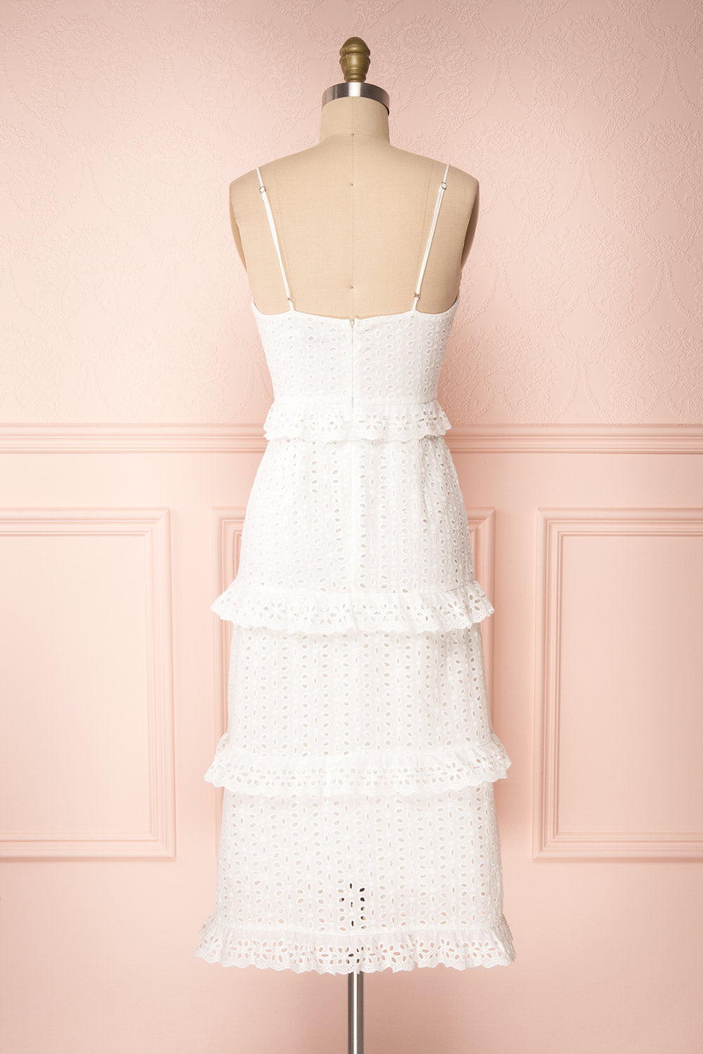 Zorita White Midi Summer Dress | Robe d'Été | Boutique 1861 back view