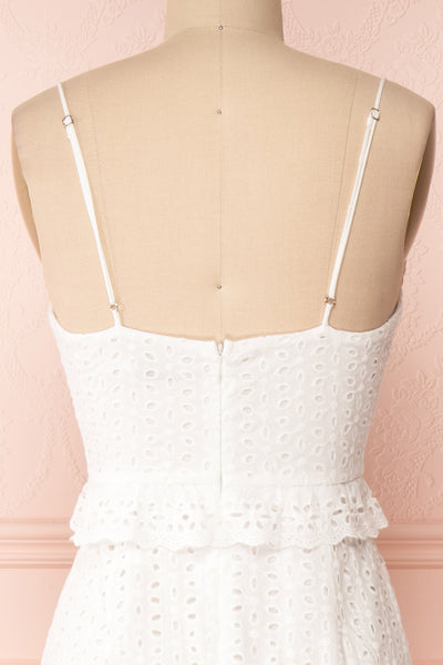 Zorita White Midi Summer Dress | Robe d'Été | Boutique 1861 back close-up