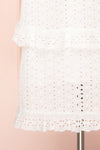 Zorita White Midi Summer Dress | Robe d'Été | Boutique 1861 bottom close-up