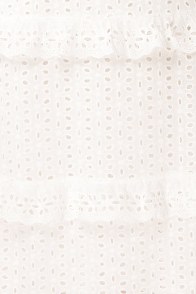 Zorita White Midi Summer Dress | Robe d'Été | Boutique 1861 fabric details