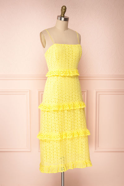 Zorita Yellow Midi Summer Dress | Boutique 1861 side view