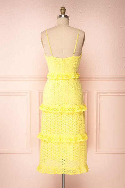 Zorita Yellow Midi Summer Dress | Boutique 1861 back view