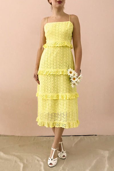 Zorita Yellow Midi Summer Dress | Boutique 1861 model look