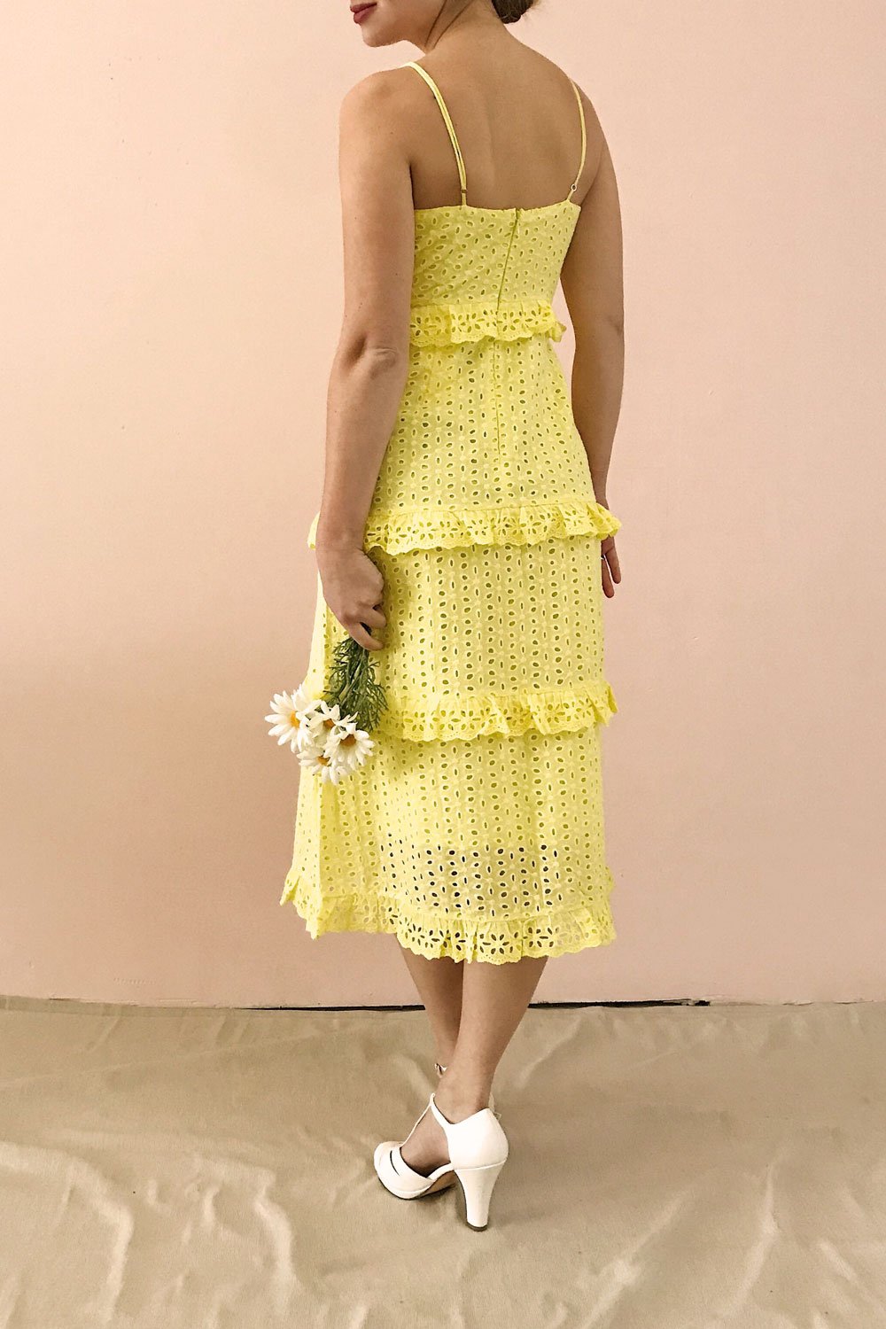 Zorita Yellow Midi Summer Dress | Boutique 1861 model back