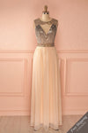 Zuzana - Blush gown with gold and silver sequins
