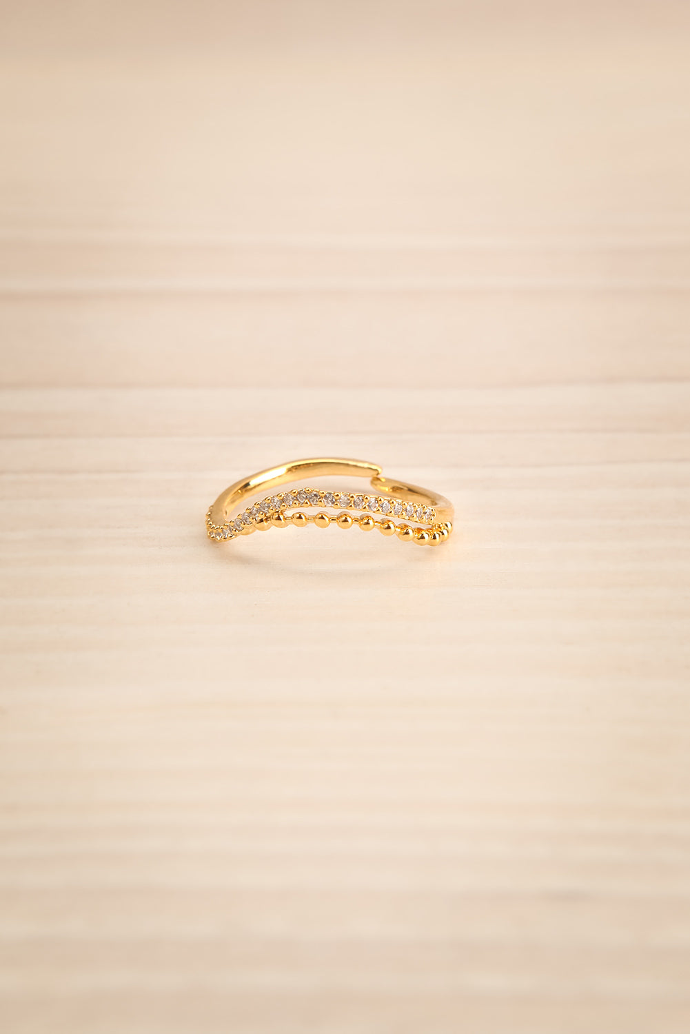 Abaces Or Golden Crystal-Studded Open Ring | La Petite Garçonne