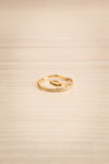 Abacus Fine Crystal-Studded Branch Golden Ring flat view | La Petite Garçonne