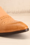 Abascanus Tan Brogue Shoes | Souliers | La Petite Garçonne front close-up