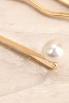 Abbatialis Set of Golden Hair Pins with Pearls detail | La Petite Garçonne