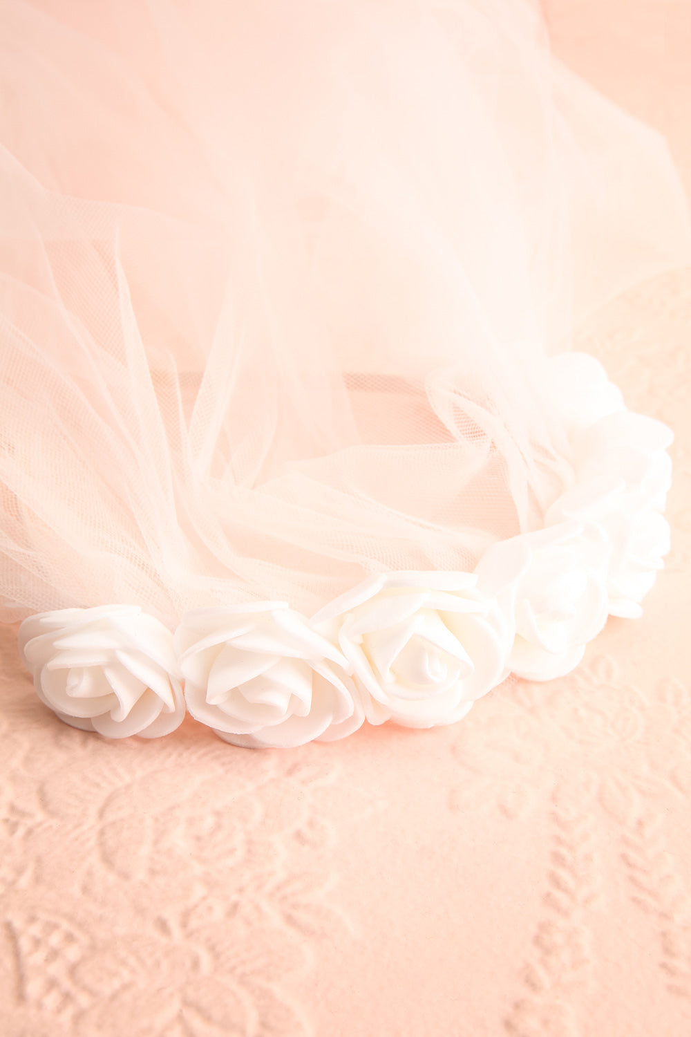 Abbrevio White Wedding Veil with Floral Headband | Boudoir 1861 2