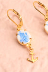 Abby Muirol Blue Nautical Pendant Earrings close-up | Boutique 1861