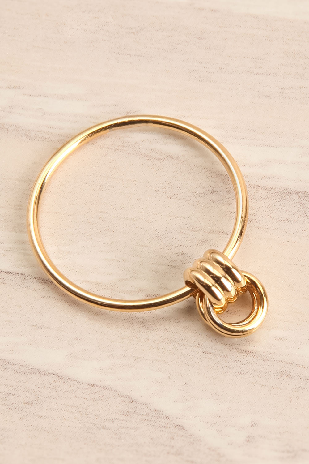Abditum Golden Minimalist Ring w Decorative Hoops | La Petite Garçonne 3