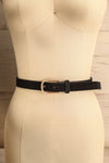 Abetir Black Faux Leather Belt w/ Gold Buckle | La petite garçonne